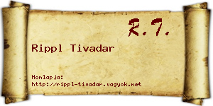 Rippl Tivadar névjegykártya